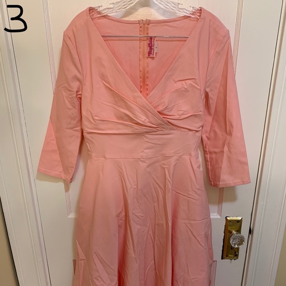 Large - GUC - Pinup Girl Clothing Erin Swing dress in Baby Pink - Picture 1 of 5